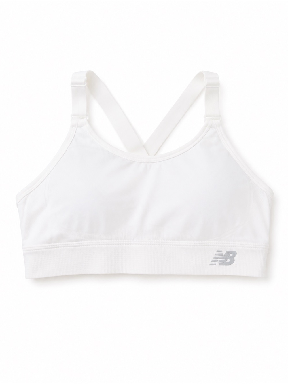 New Balance Women's White Athletic Sports Bra with Crossback Straps